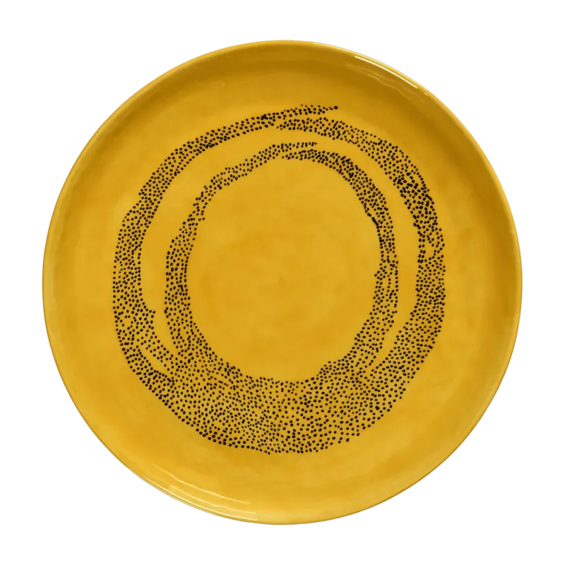 Plateau sunny yellow avec motif noir Feast - Serax - The Cool Republic