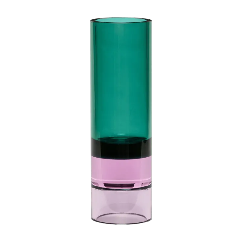 Porte-bougie en cristal vert et rose Astro - Hübsch - The Cool Republic