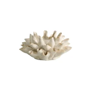 Porte-bougie en grès beige 16x7,5cm Natuna - Nordal - The Cool Republic