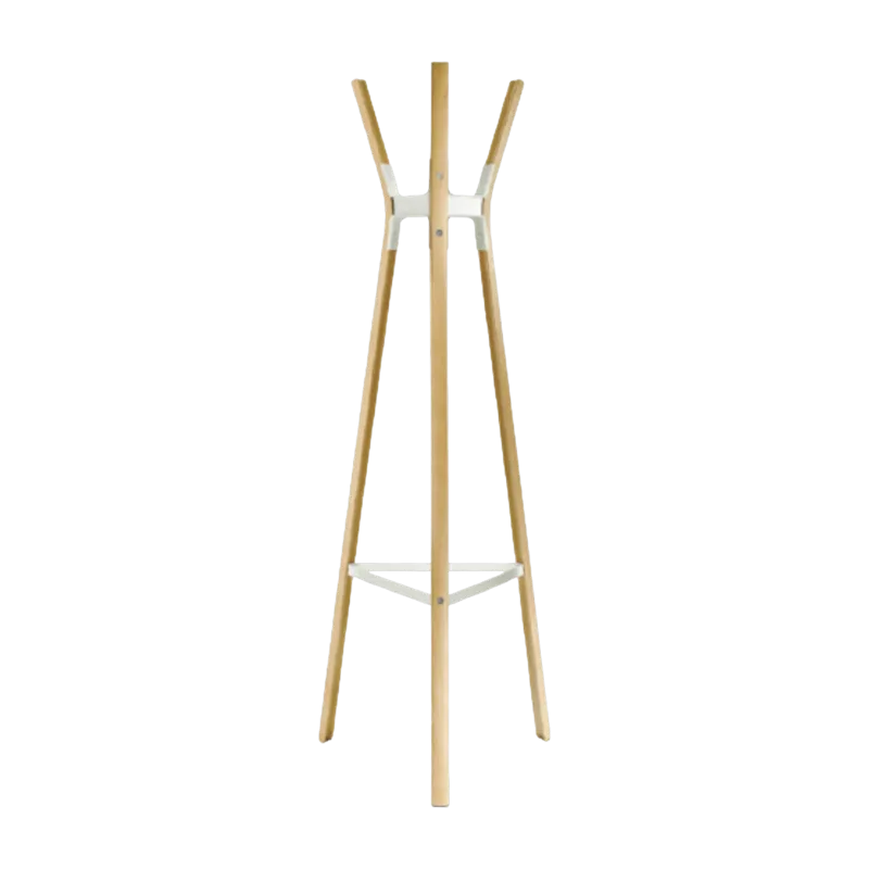 Porte-manteaux en hêtre et acier blanc Steelwood - Magis - The Cool Republic