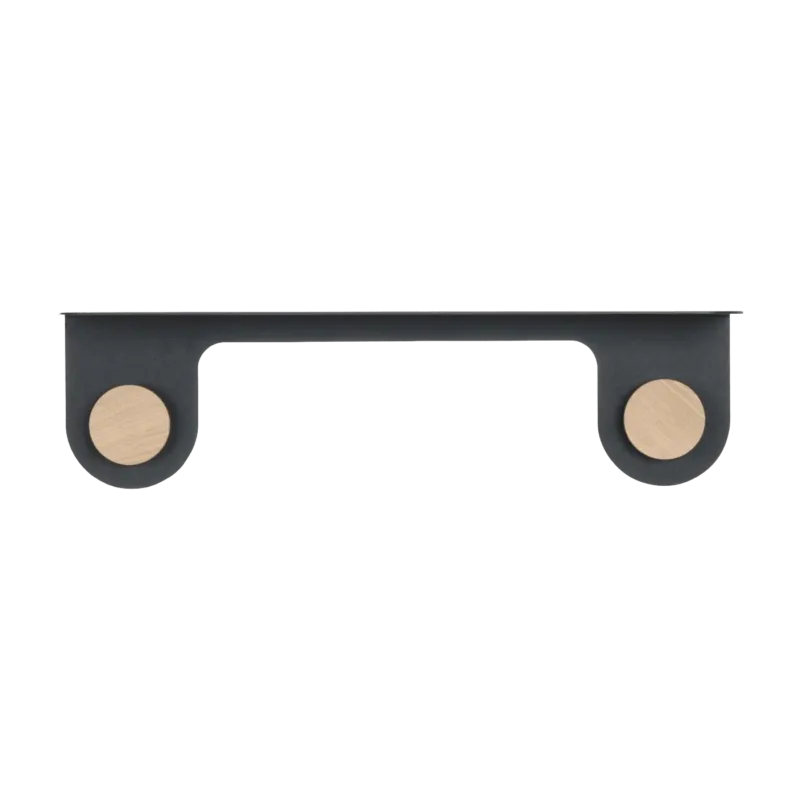 Porte manteaux étagère en chêne blanchie huilé et acier noir 50 cm - Gazzda - The Cool Republic