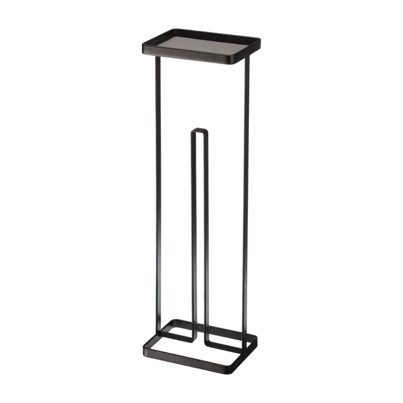 Porte-papier toilette sur pied avec plateau noir - Yamazaki - The Cool Republic