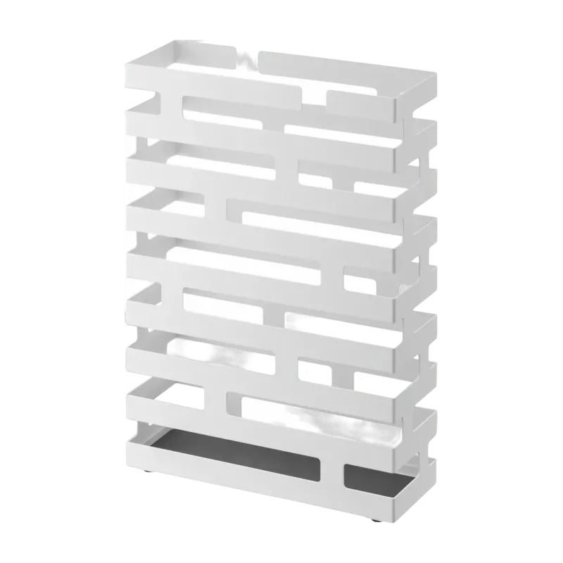 Porte-parapluies rectangulaire en acier blanc Brick - Yamazaki - The Cool Republic