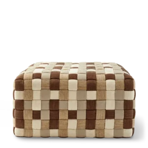 Pouf d'extérieur carré en tissu tressé beige 60 x 60 x 32 cm Braided - Pols Potten - The Cool Republic