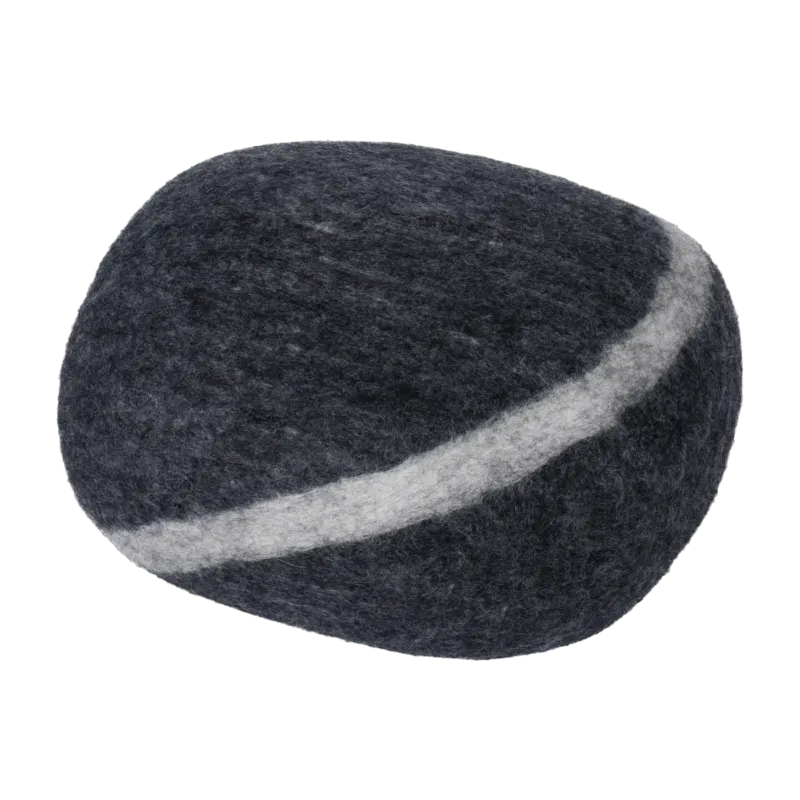 Pouf en laine anthracite marbré S Hugo - myfelt - The Cool Republic