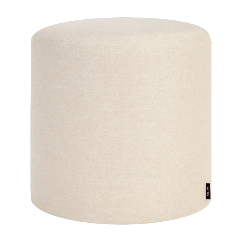 Pouf en laine beige 40 cm Folk - noo.ma - The Cool Republic