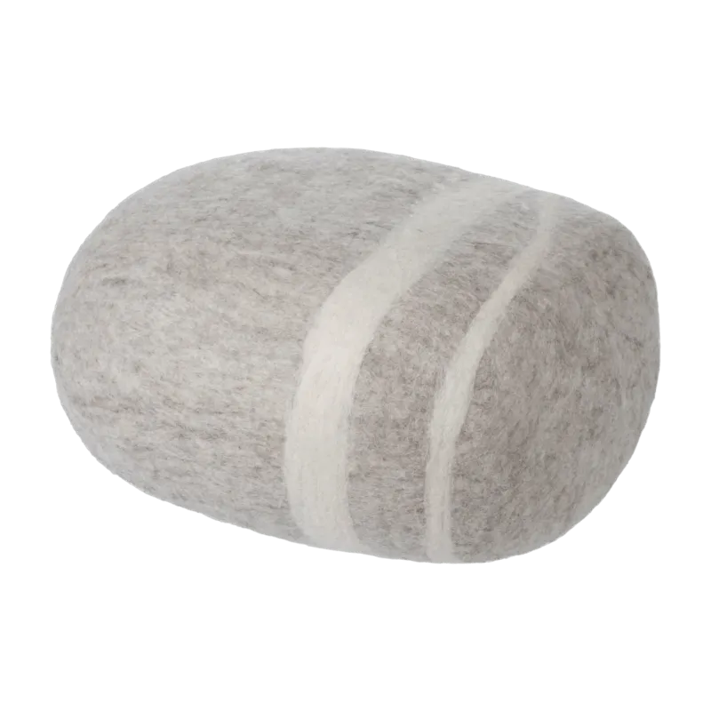Pouf en laine beige marbré L Béla - myfelt - The Cool Republic
