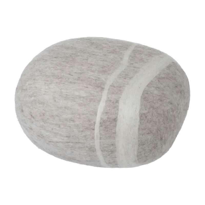 Pouf en laine beige marbré M Béla - myfelt - The Cool Republic