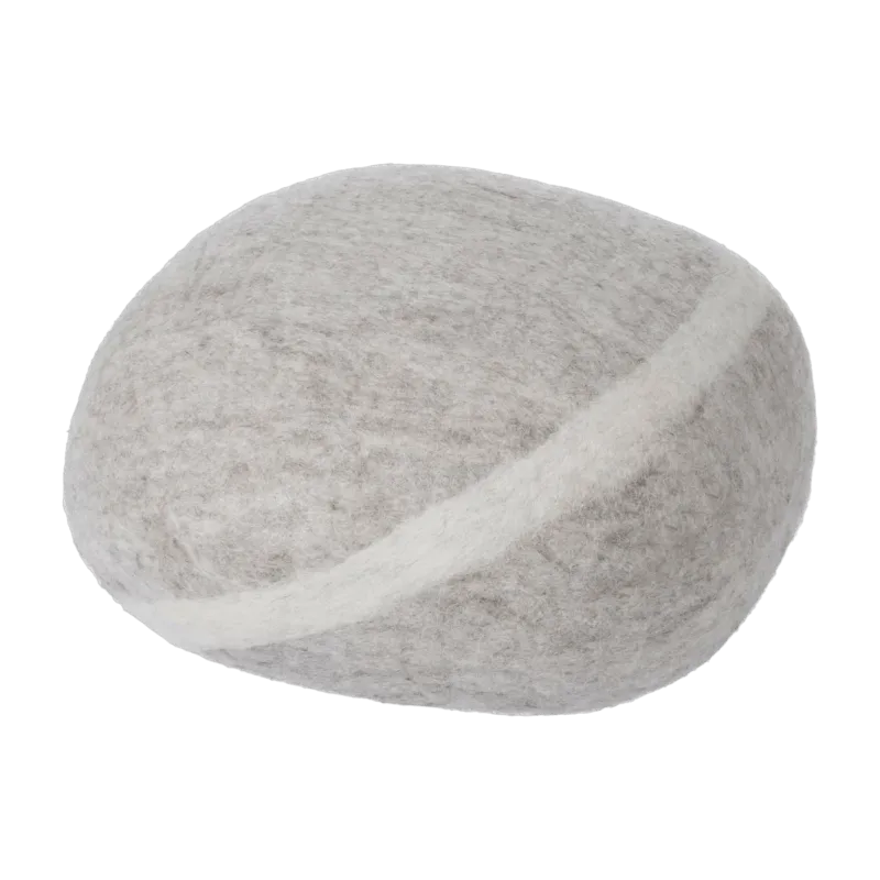 Pouf en laine beige marbré S Béla - myfelt - The Cool Republic