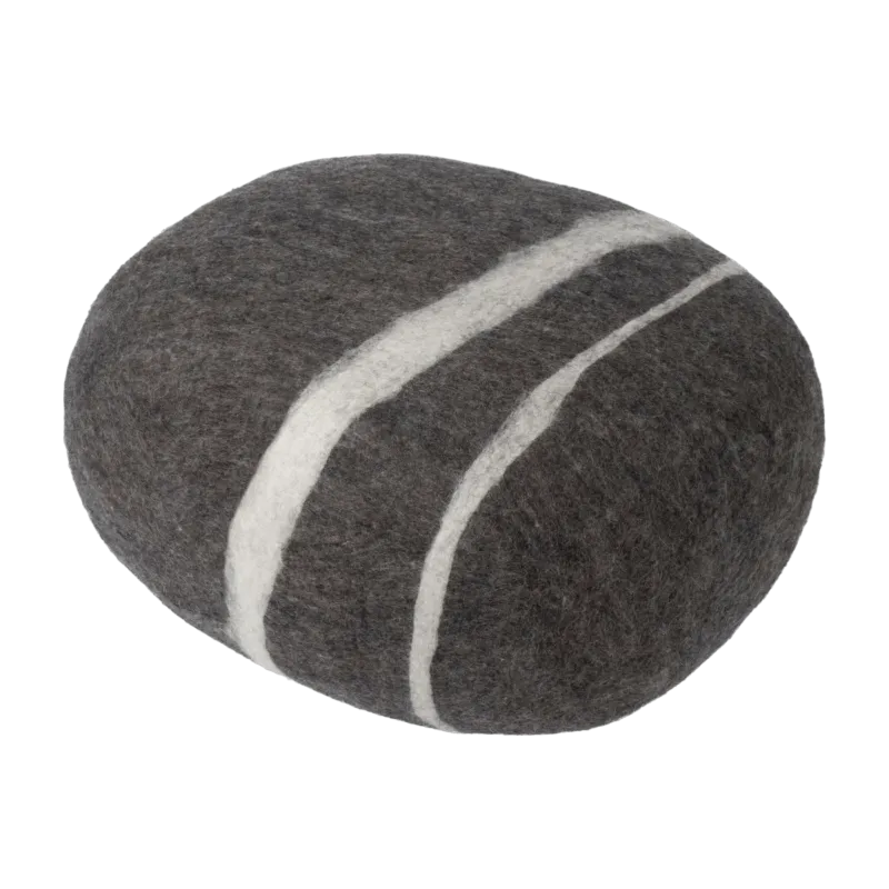 Pouf en laine marron foncé marbré L Oskar - myfelt - The Cool Republic