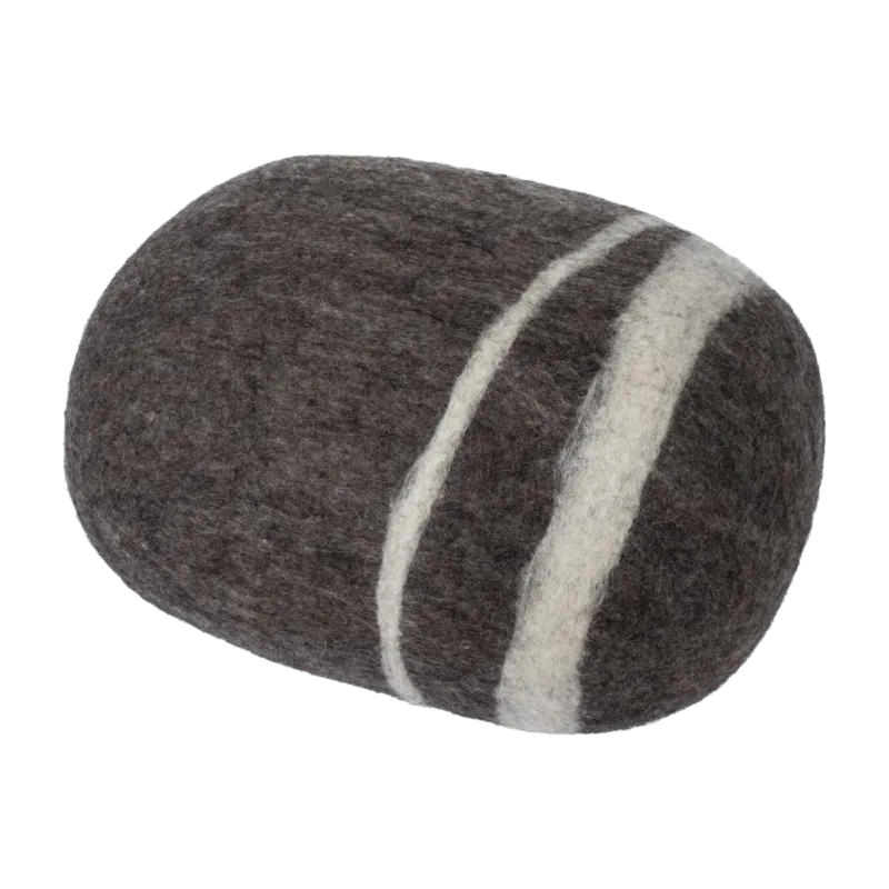 Pouf en laine marron foncé marbré M Oskar - myfelt - The Cool Republic