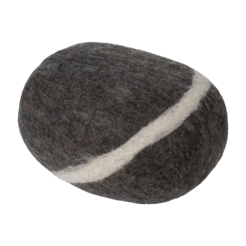 Pouf en laine marron foncé marbré S Oskar - myfelt - The Cool Republic