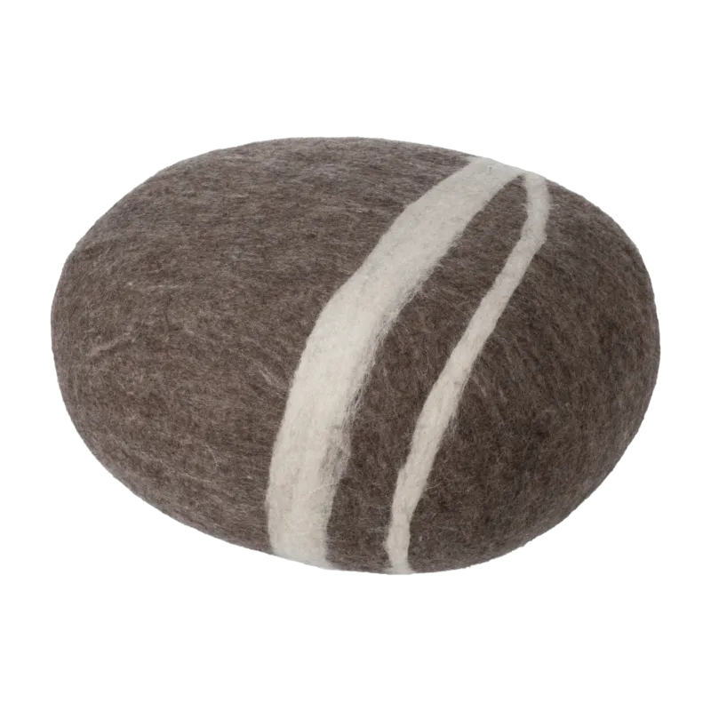 Pouf en laine marron marbré S Alwin - myfelt - The Cool Republic