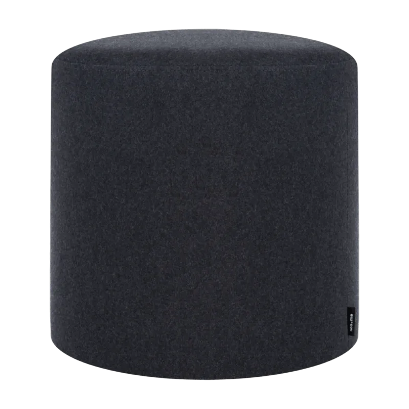 Pouf en laine noir 40 cm Folk - noo.ma - The Cool Republic
