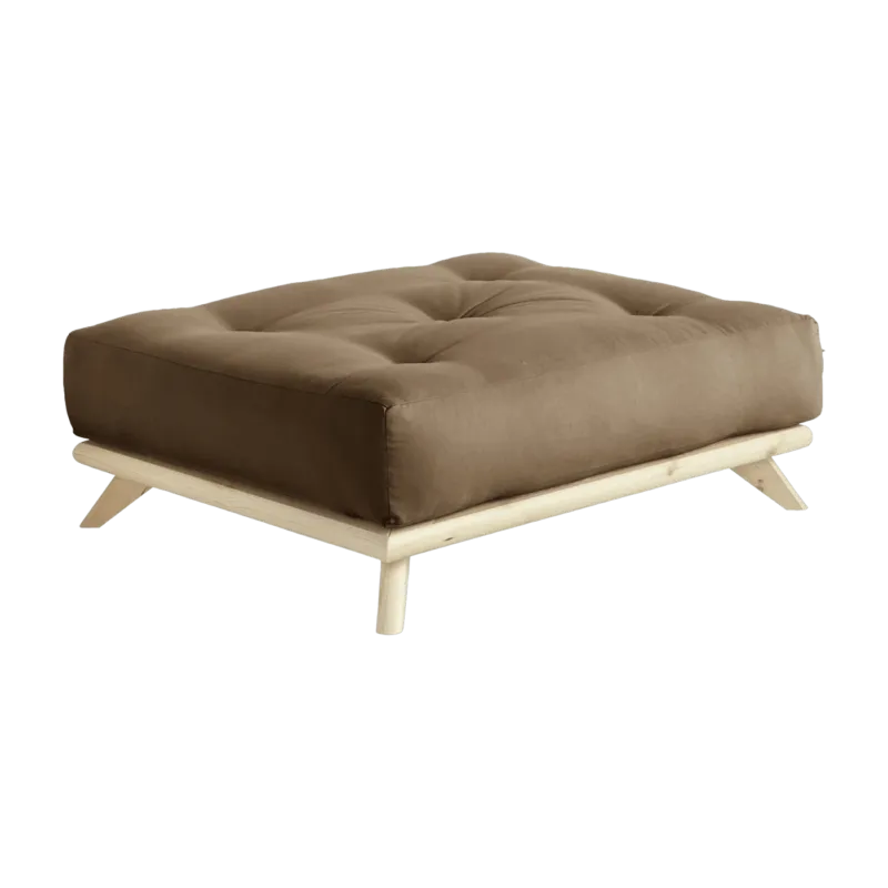 Pouf en pin et tissu mocca 100x90x40cm Senza - Karup Design - The Cool Republic