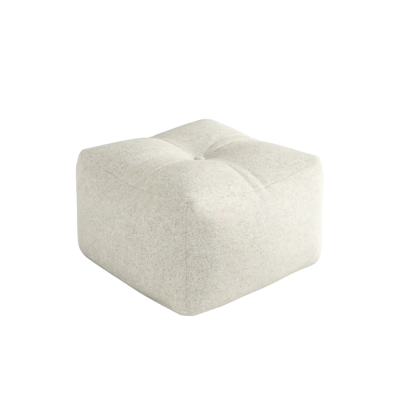 Pouf en polyester blanc craie 50x35cm Buddy - Karup - The Cool Republic