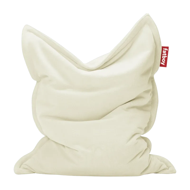 Pouf en tissu écru Slim Teddy Original - Fatboy - The Cool Republic