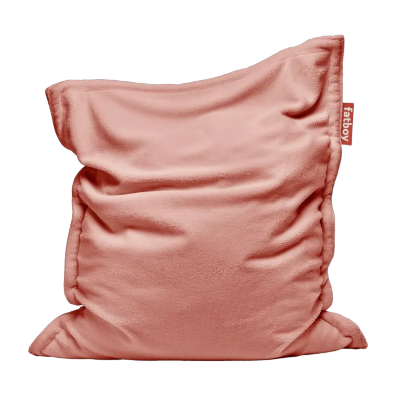 Pouf en tissu rose Slim Teddy Original - Fatboy - The Cool Republic