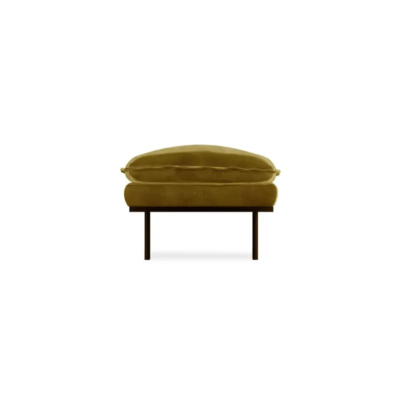 Pouf en velours vert olive Rétro - HKLIVING - The Cool Republic