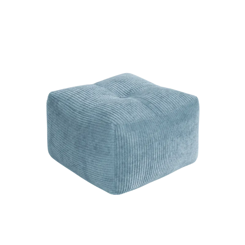Pouf en velous strié bleu 50x35cm Buddy - Karup - The Cool Republic