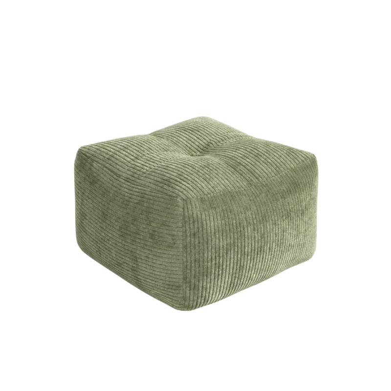 Pouf en velous strié kaki 50x35cm Buddy - Karup - The Cool Republic