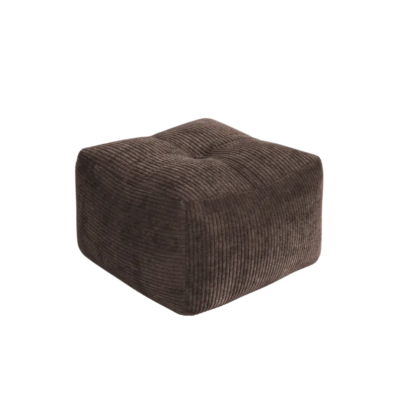 Pouf en velous strié marron foncé 50x35cm Buddy - Karup - The Cool Republic