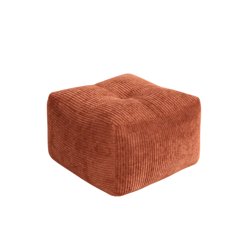 Pouf en velous strié retro orange 50x35cm Buddy - Karup - The Cool Republic