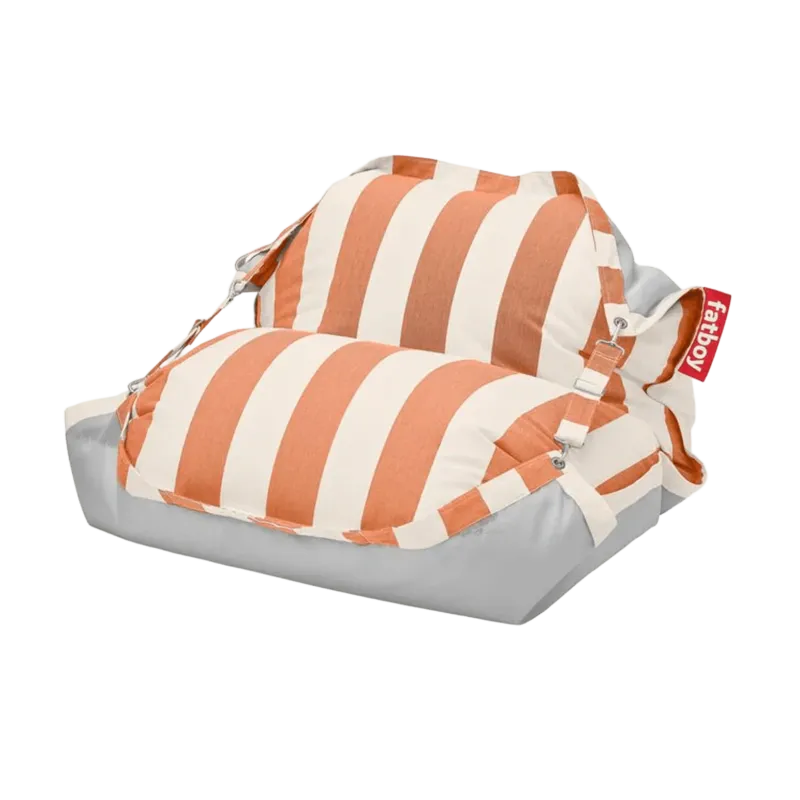 Pouf flottant rayé orange et crème Original Floatzac - Fatboy - The Cool Republic
