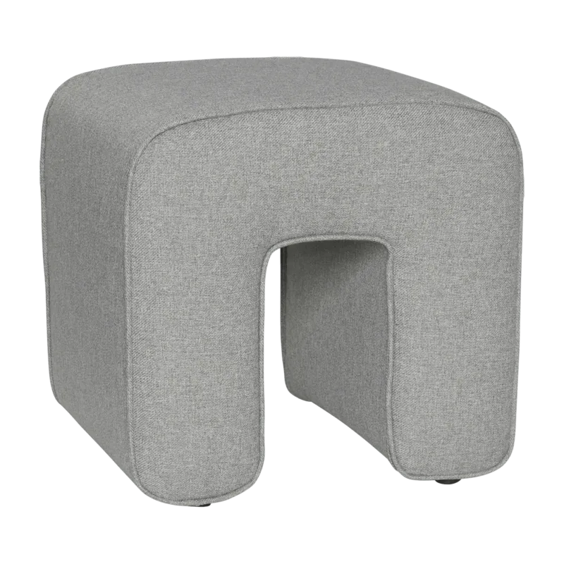 Pouf gris en tissu Sculpture - Hübsch - The Cool Republic