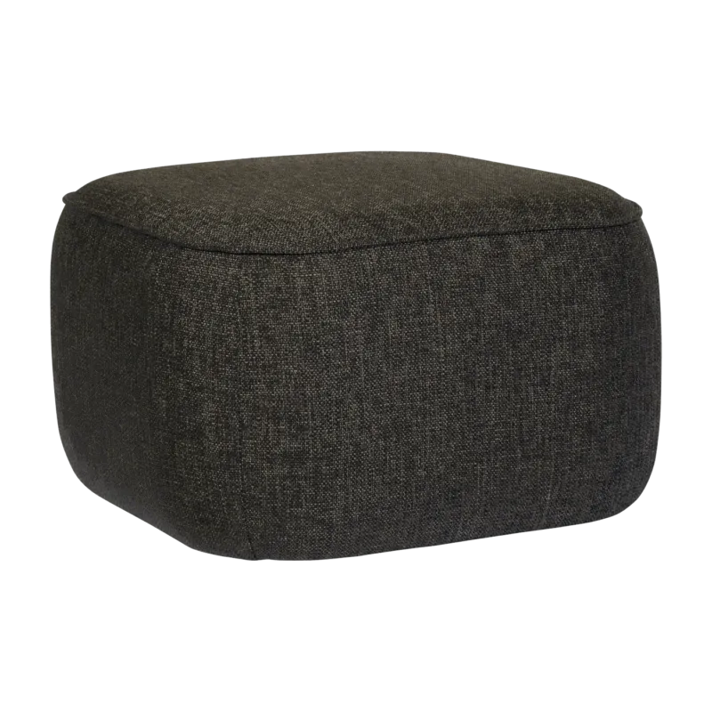 Pouf marron foncé Cube - Hübsch - The Cool Republic