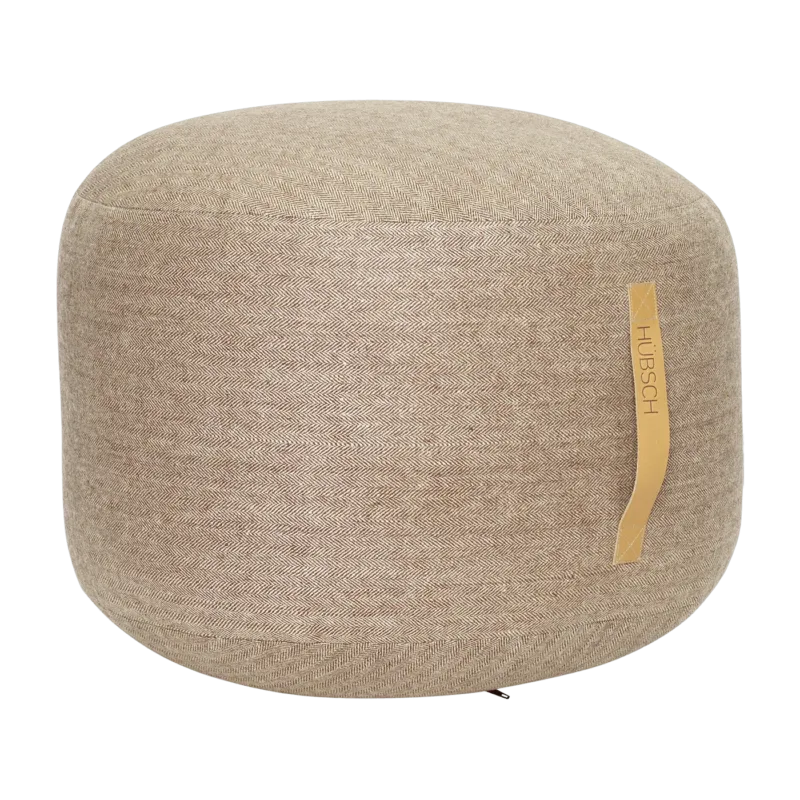 Pouf marron Ø50cm Mochi - Hübsch - The Cool Republic