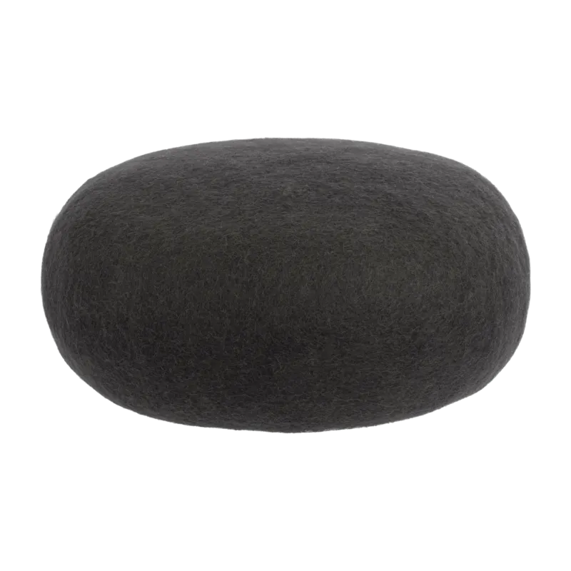 Pouf rond en laine anthracite M Kuno - myfelt - The Cool Republic