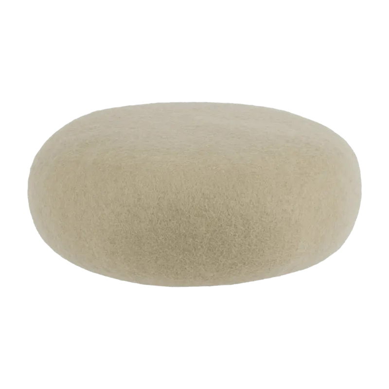Pouf rond en laine vert-beige S Lutz - myfelt - The Cool Republic