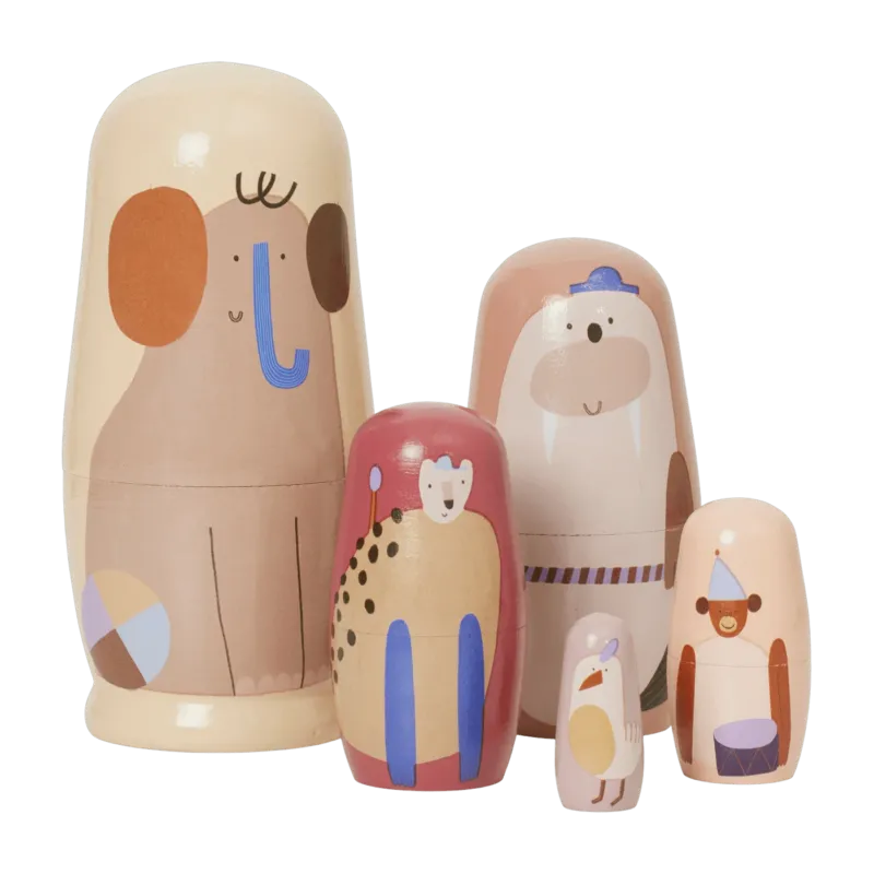 Poupées gigognes en bois Critter Multi - Ferm Living - The Cool Republic