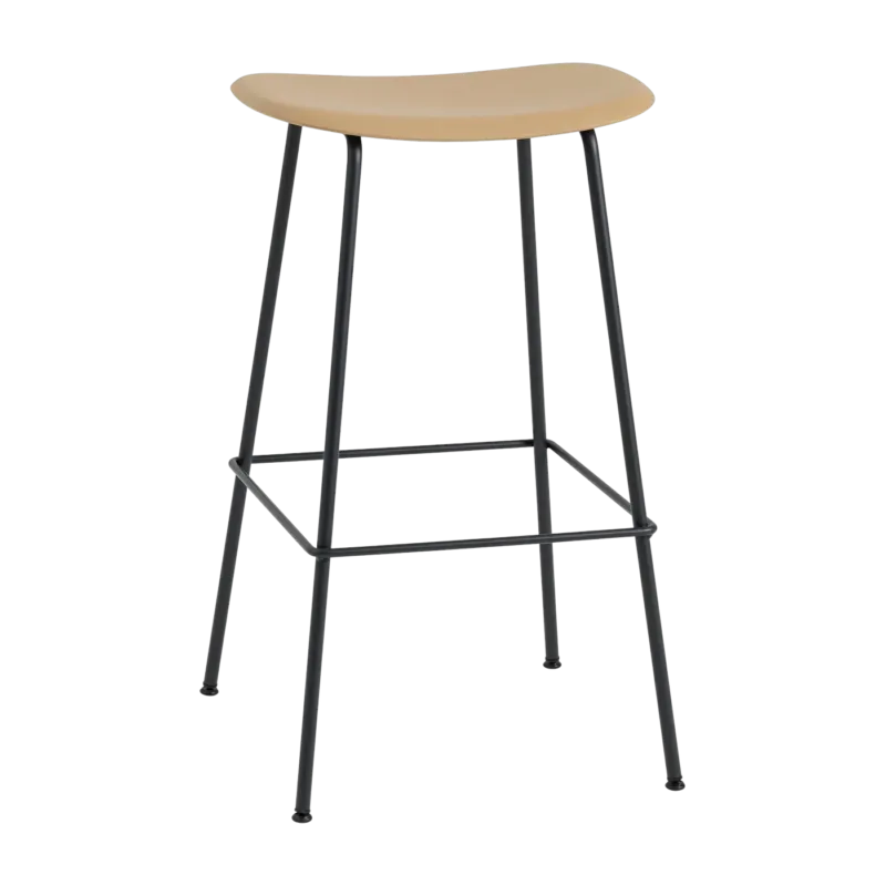 Tabouret de bar 75cm ocre piétement tubes Fiber - Muuto