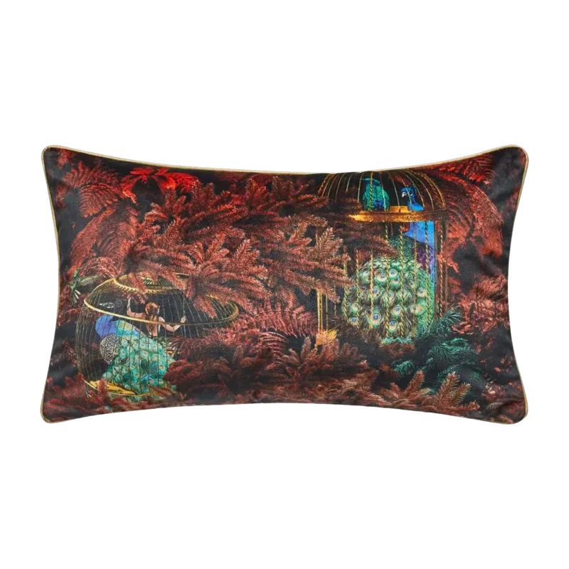 Housse De Coussin Appolonie Noir Et Rouge - Madura