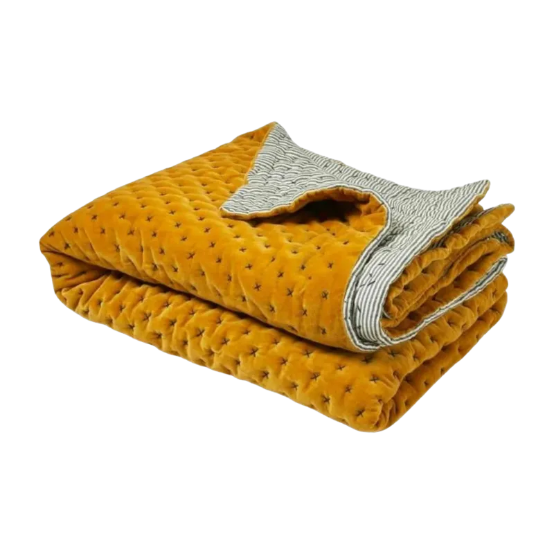Couvre-Lit Matelassé Malo Jaune Moutarde - Madura