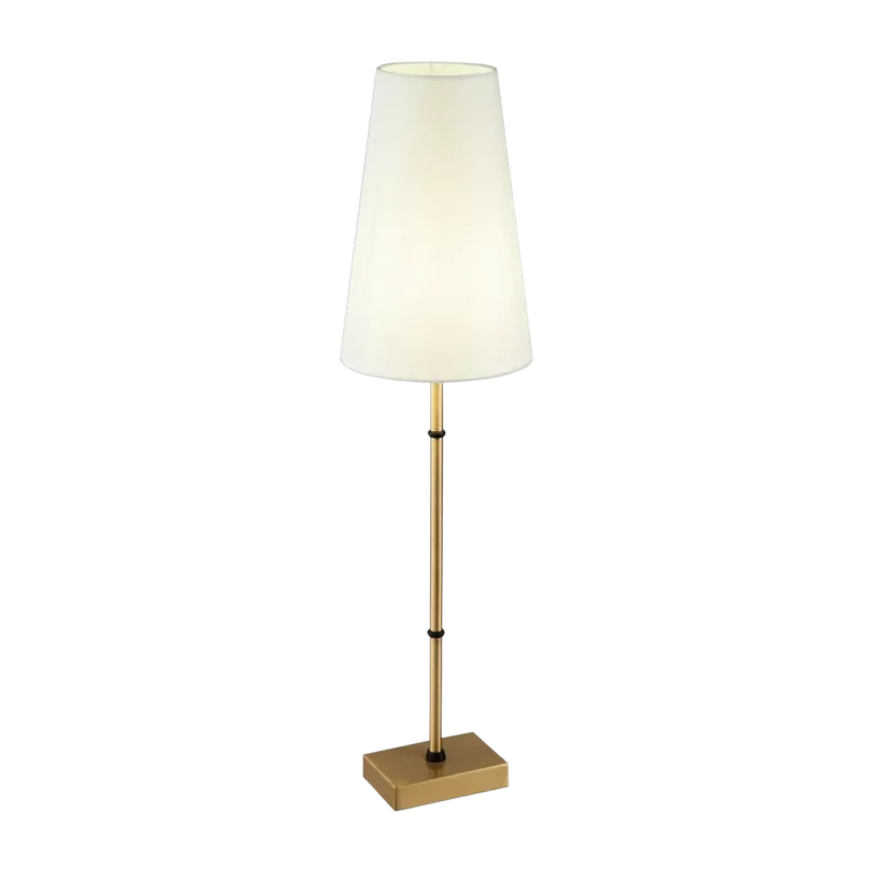Lampe en métal laiton et abat-jour en tissu blanc Zaragoza - Maytoni