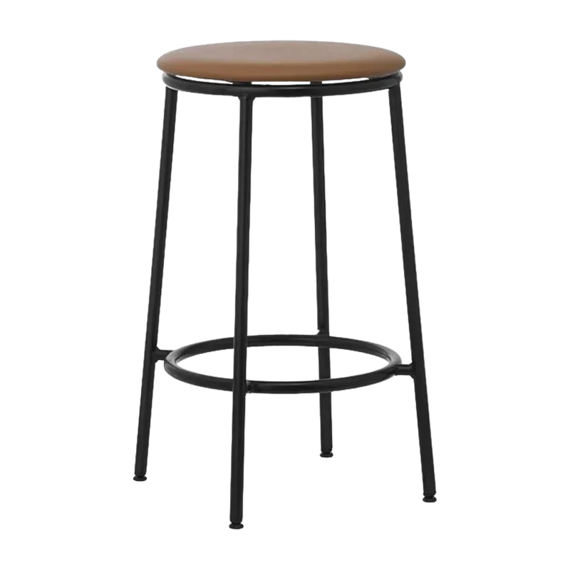 Tabouret de bar en cuir marron et acier noir 65 cm Circa Ultra Leather Brandy Ultra 41574 - Normann Copenhagen