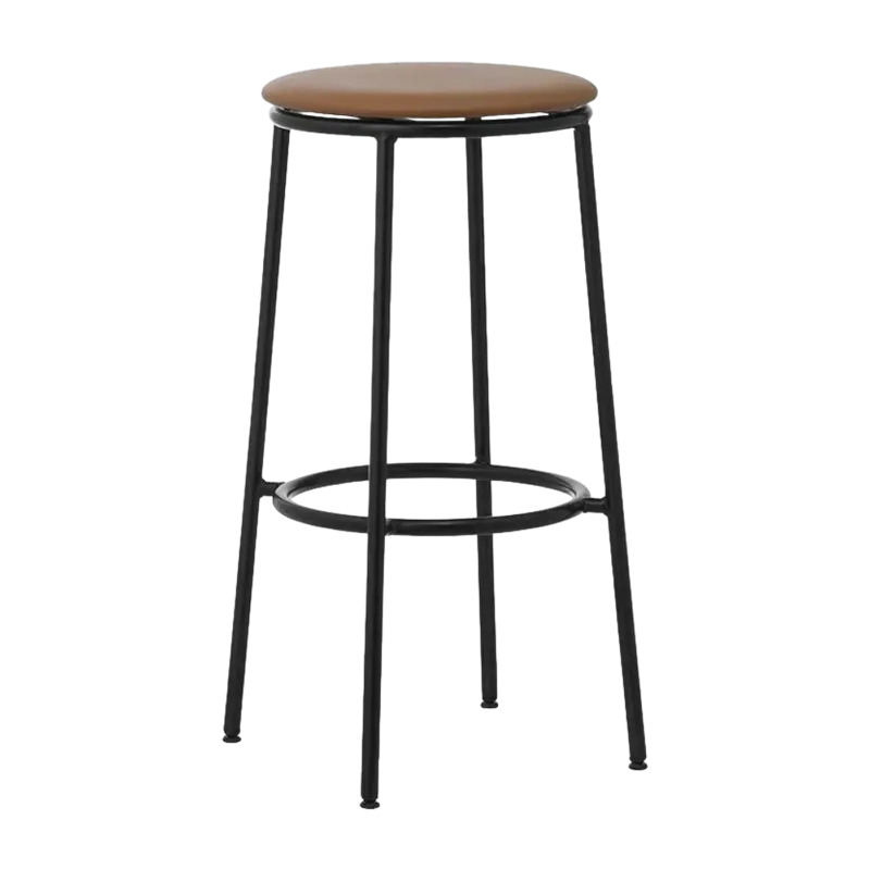 Tabouret de bar en cuir marron et acier noir 75 cm Circa Ultra Leather Brandy Ultra 41574 - Normann Copenhagen