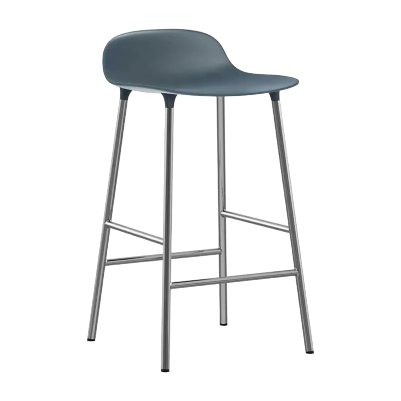Tabouret en chrome et pp bleu 65 cm Form - Normann Copenhagen