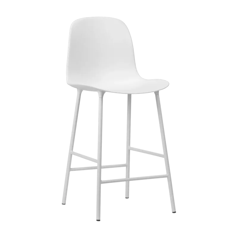 Chaise de bar en acier et pp blanc 65 cm Form - Normann Copenhagen