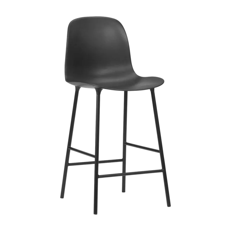 Chaise de bar en acier et pp noir 65 cm Form - Normann Copenhagen