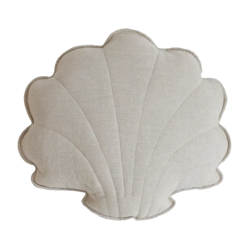 Coussin coquillage en lin beige Shells - Moi Mili