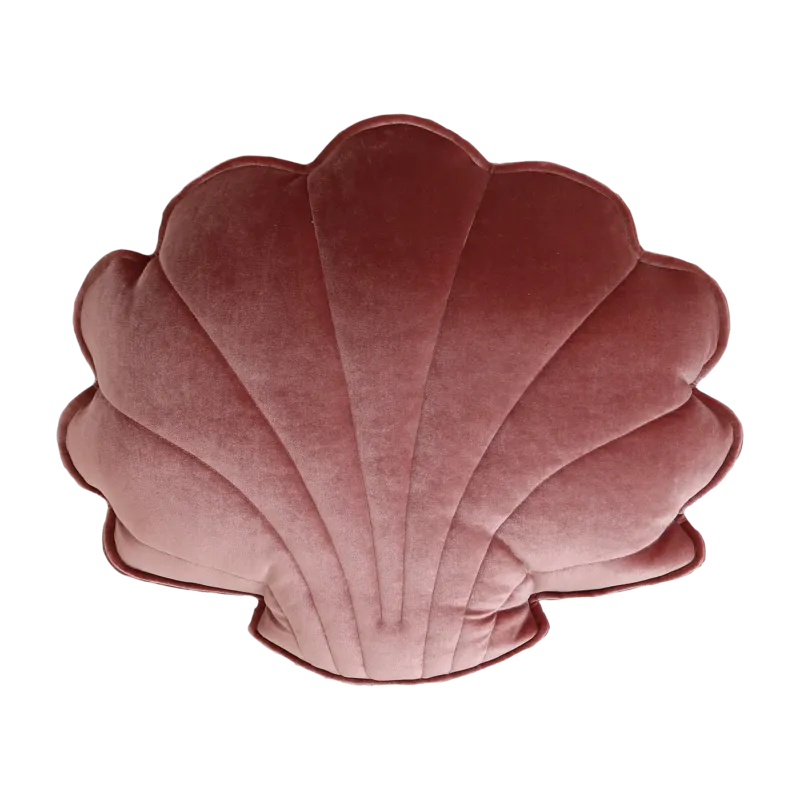Coussin coquillage en velours perle rose Shells - Moi Mili