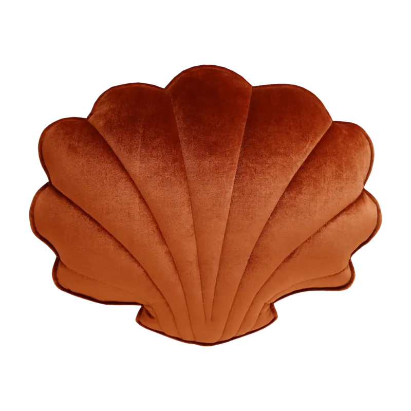 Coussin coquillage en velours perle cuivré Shells - Moi Mili