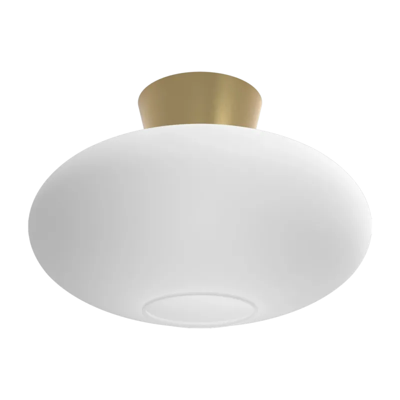 Plafonnier doré en verre opale Ø38 Bullo XL - Belid