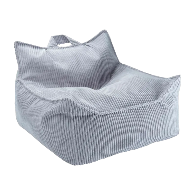 Pouf fauteuil en velours côtelé bleu blueberry 80 x 70 cm - Wigiwama