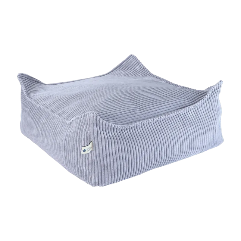 Pouf carré en velours côtelé bleu blueberry 60 x 60 cm - Wigiwama
