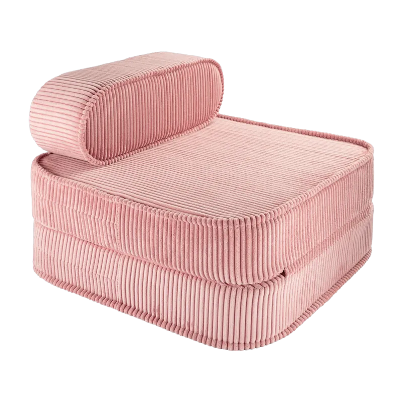 Fauteuil pliable en velours côtelé rose 150 x 60 cm - Wigiwama